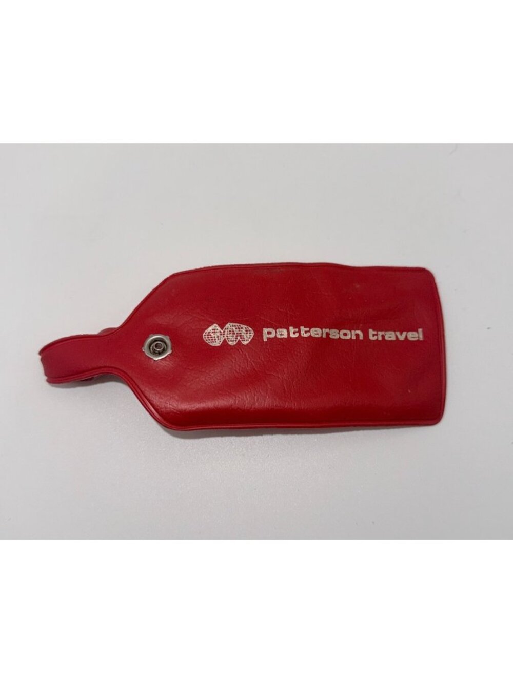 Vintage Patterson Travel Red Patent Leather Luggage Tag